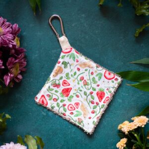 'Mice and Strawberries' Mini Hand Cloth